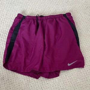 Nike Magenta and Black Sports Shorts